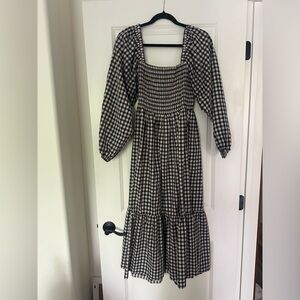 Pink Blush Smocked Midi Dress